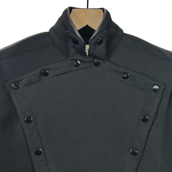 VTG Jimmy Gamba Avant-Garde Black Wool Military Jacket | Made in USA | Size 4 XS - Picture 5 of 16
